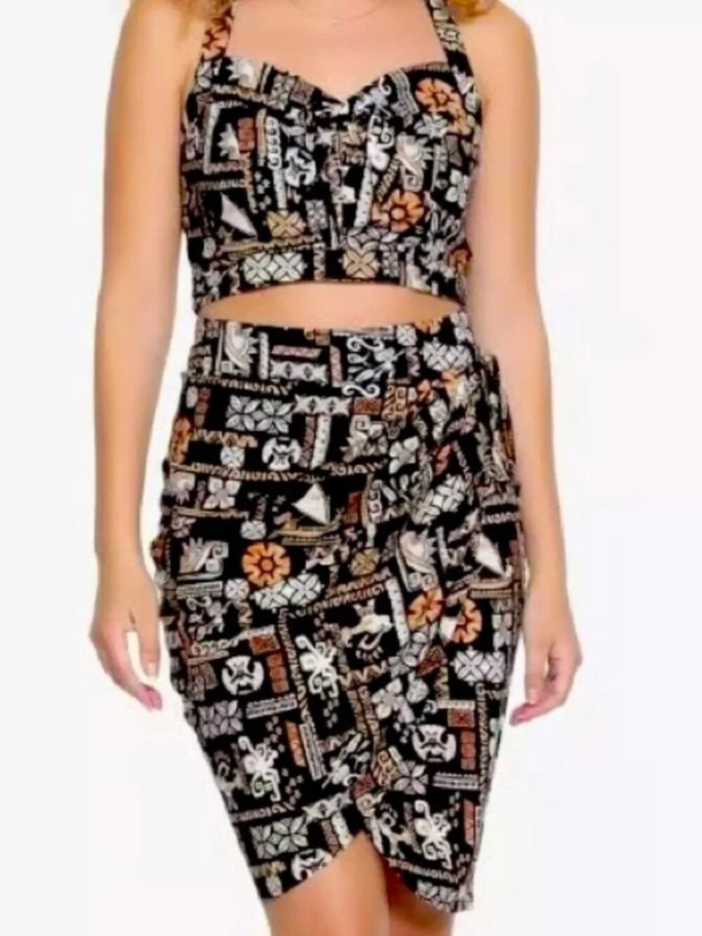 Disney Moana Black Crop Top and Skirt 2 pc set